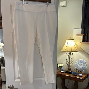Crown & Ivy Ashley Pull On Elegant White Women's Pants- 14 short